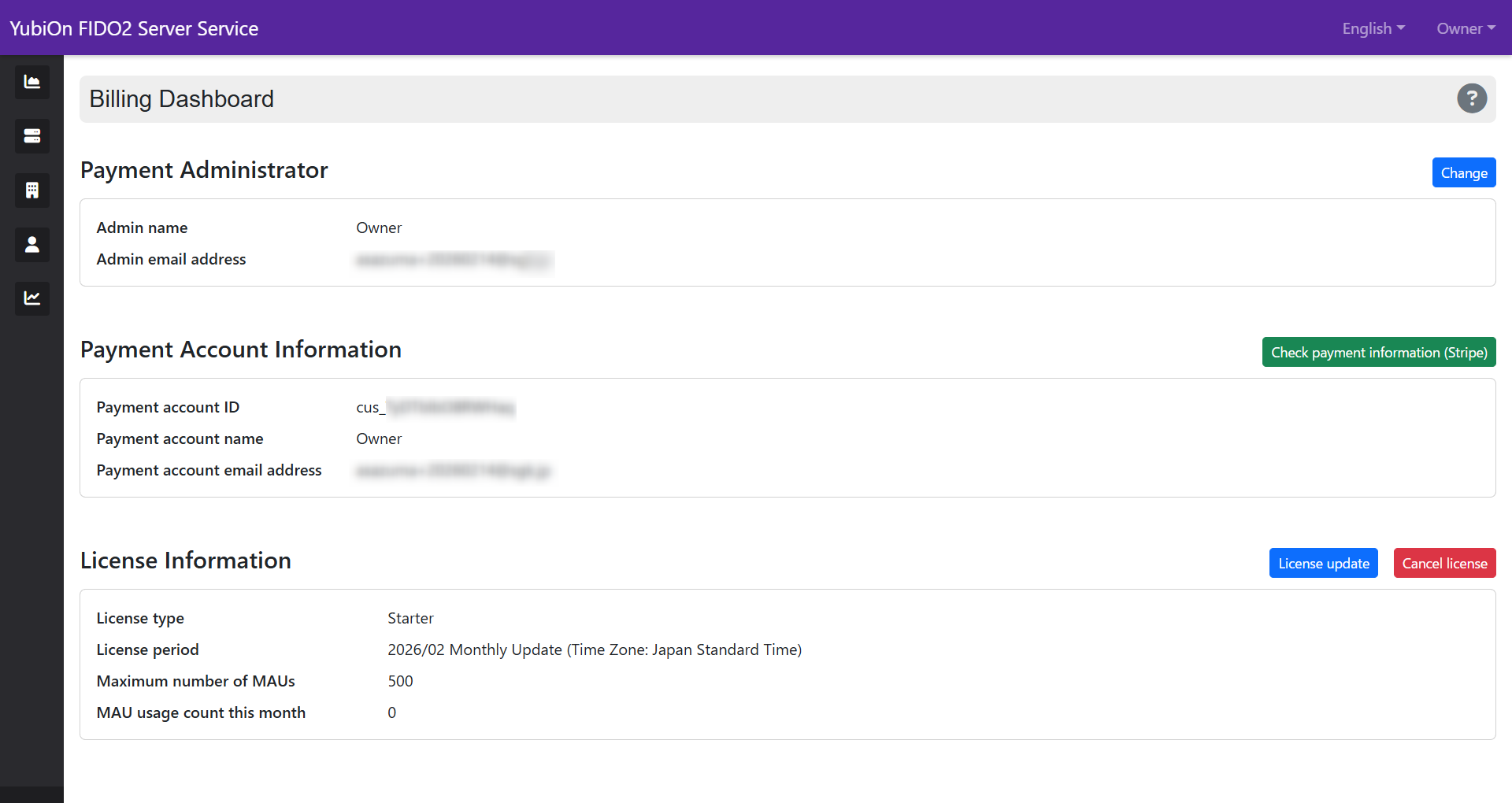 After purchasing license