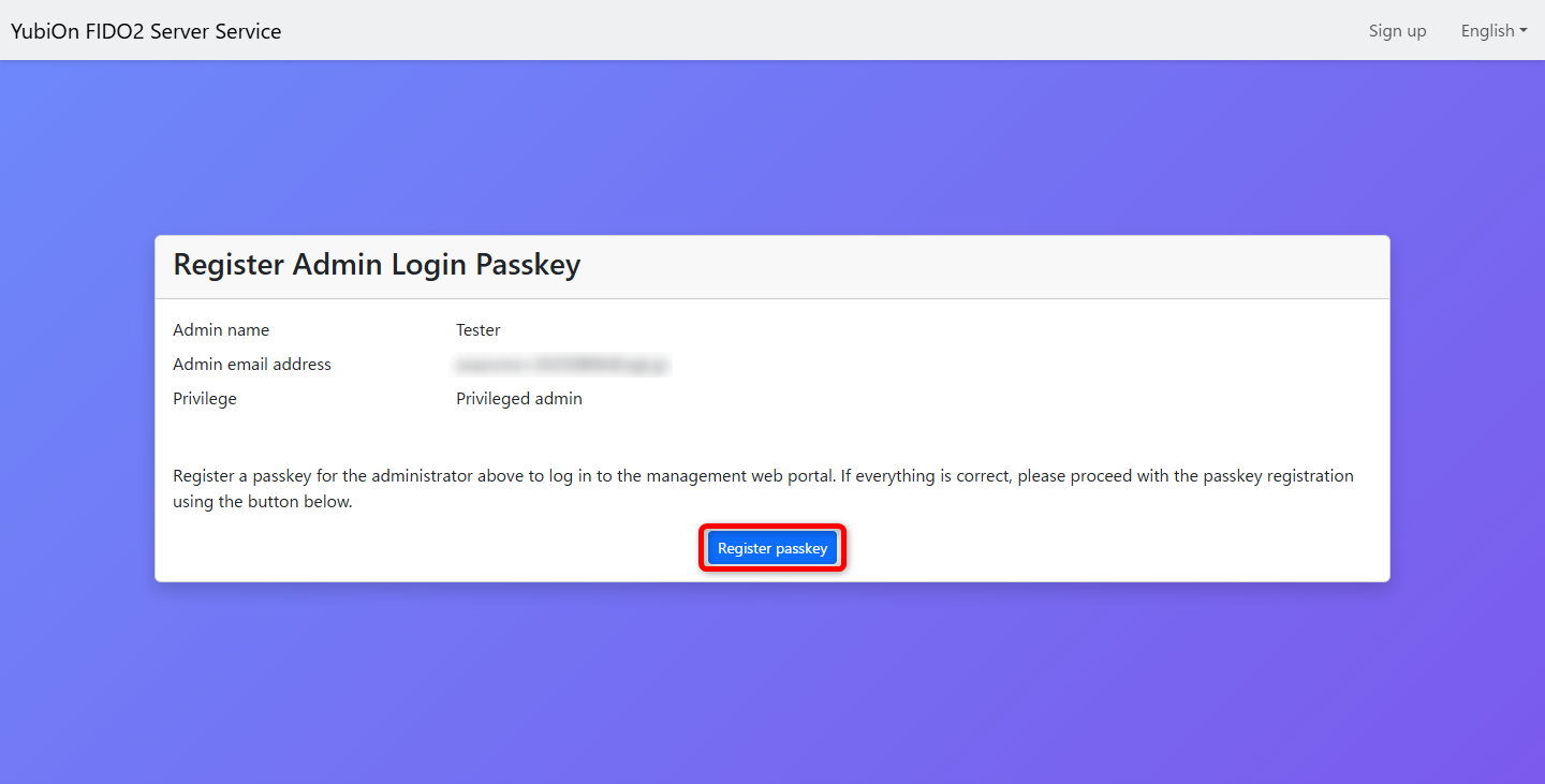 register passkey