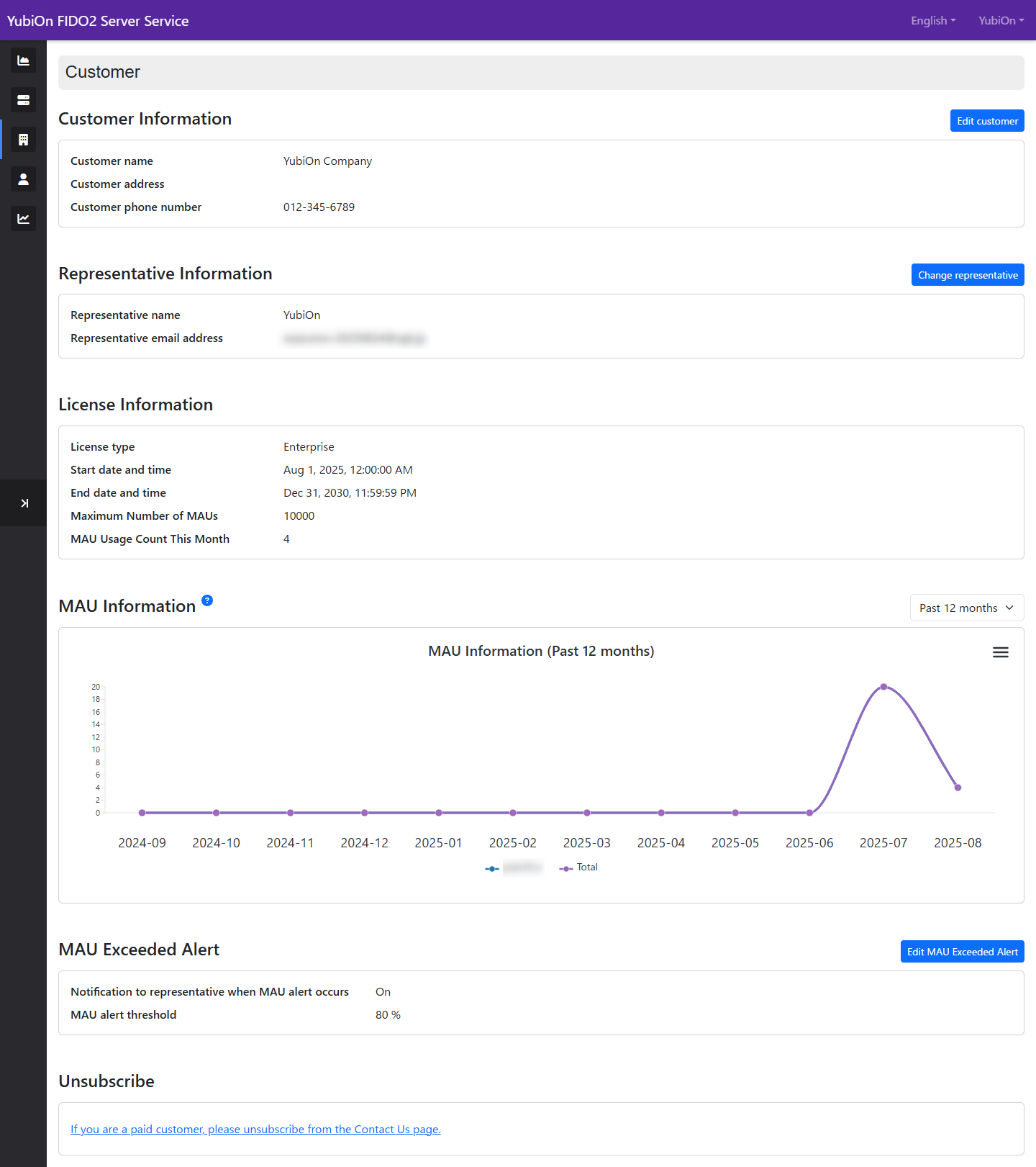 customer info