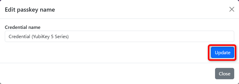 update button
