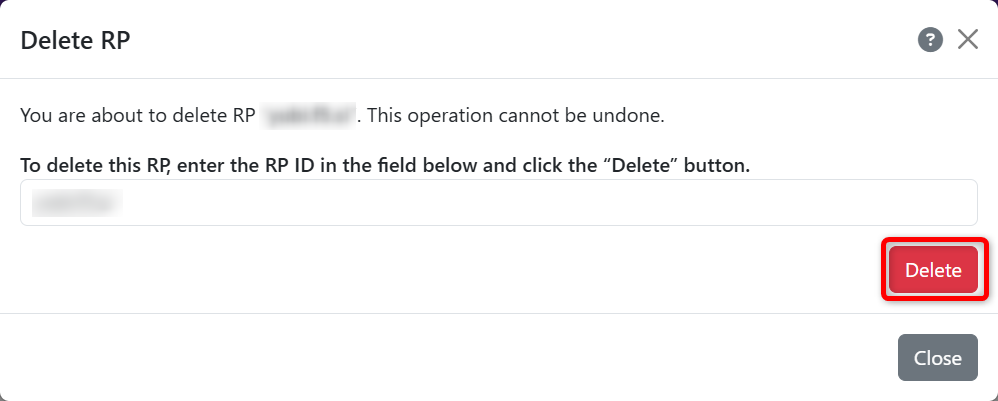 delete rp